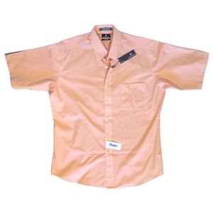 Bill Blass Men's Orange & White Checkered Short Sleeve Shirt -  NWT - Size L
